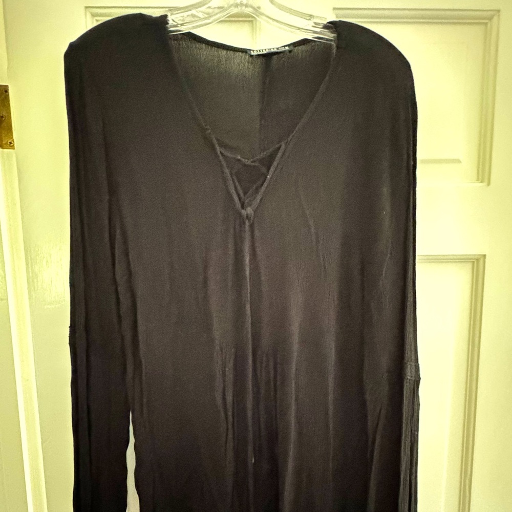 Cotton On long sleeve top - with cross cross front ties and bell sleeves